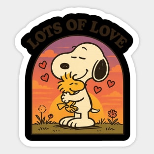 Snoopy And Charlie Brown Lots Of Love Sticker